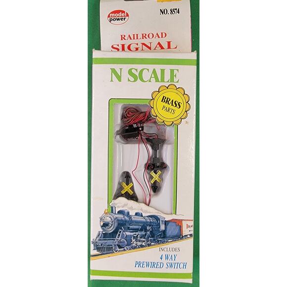 Model Power N Scale Railroad Crossing Signal No. 8574 prewired - Picture 1 of 8